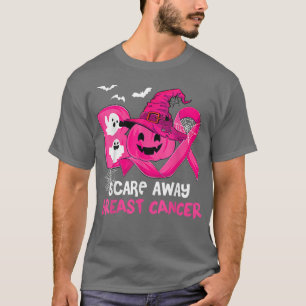 Breast Cancer Boo Scare Away Pink Ribbon Happy Hal T-Shirt