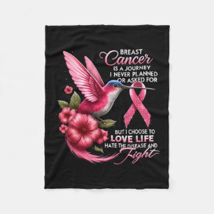 Breast Cancer Breast Cancer Is A Journey I Never P Fleece Blanket
