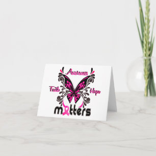 Breast Cancer Butterfly 7 Faith Awareness Hope Note Card