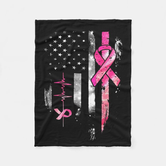 Breast cancer cancer fleece blanket (Front)