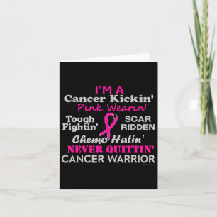 Breast Cancer Cancer Kickin' Chemo Hatin' Warrior  Card