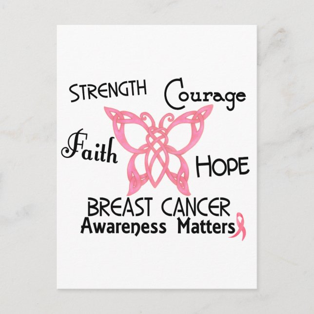 Breast Cancer Celtic Butterfly 3 Postcard (Front)