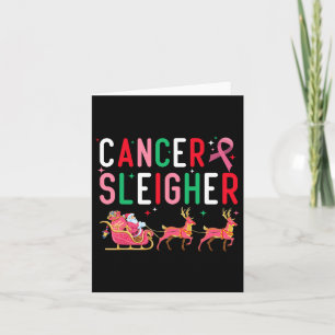 Breast Cancer Christmas Pink Ribbon Santa Sleigh R Card