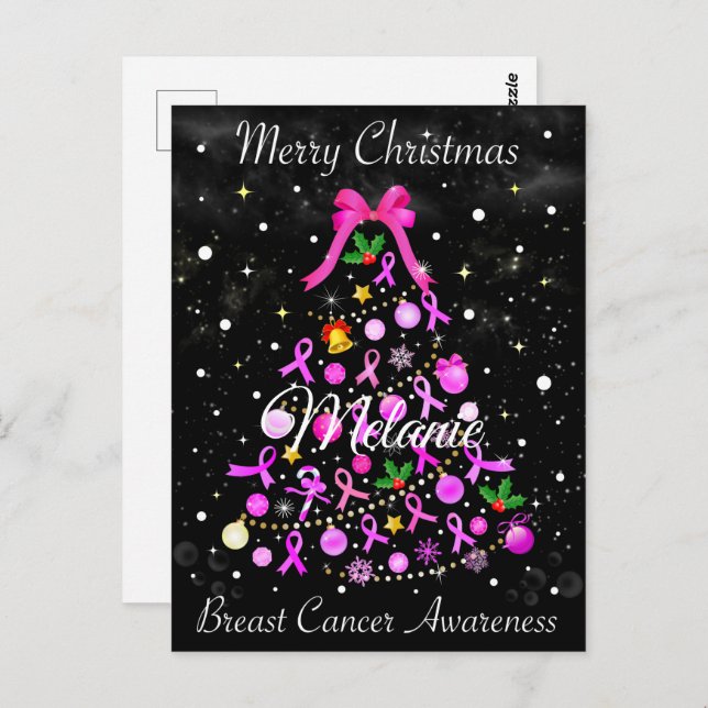 Breast Cancer Christmas Tree Postcard (Front/Back)