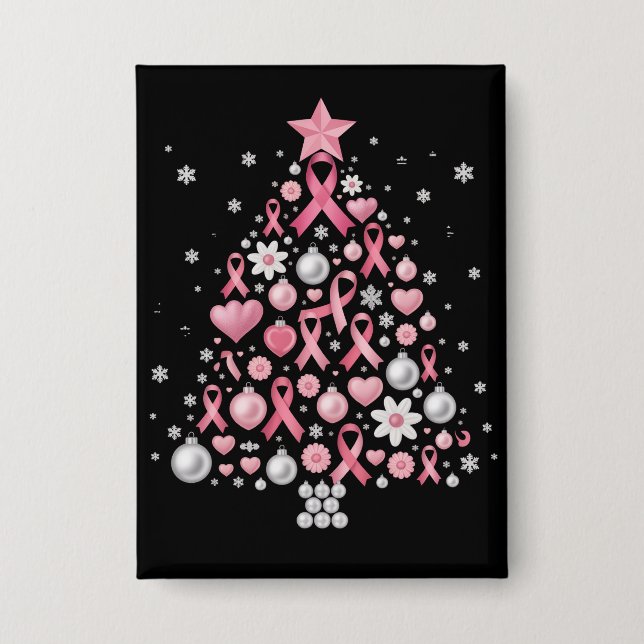 Breast Cancer Christmas Tree Snowflakes Xmas (Front)