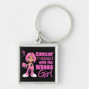 Breast Cancer Combat Girl 1 Key Ring