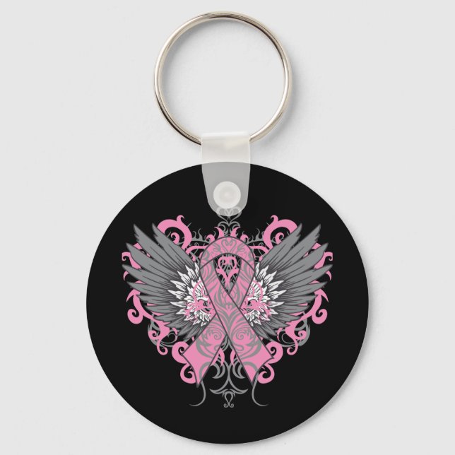 Breast Cancer Cool Wings Key Ring (Front)