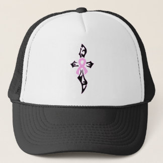 Breast Cancer Cross Trucker Hat