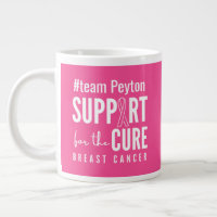 breast cancer custom name Mug pink