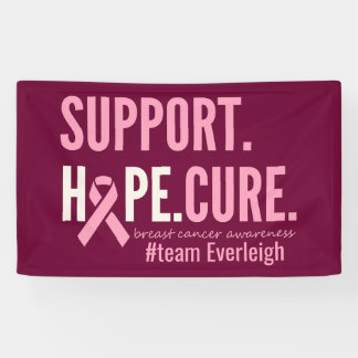 breast cancer Custom personalised name Banner Sign