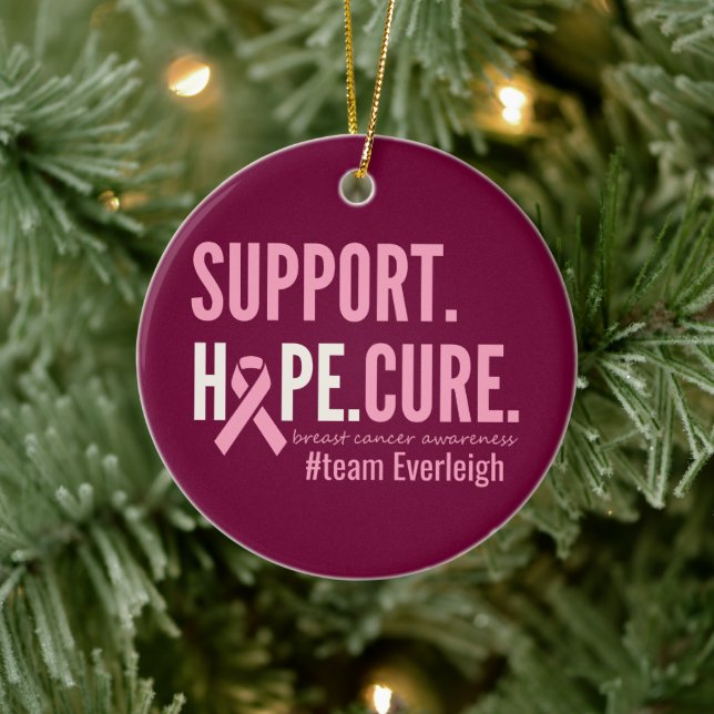 breast cancer Custom Personalised Ornament Holiday (Tree)