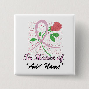 Breast Cancer Customisable Square Button