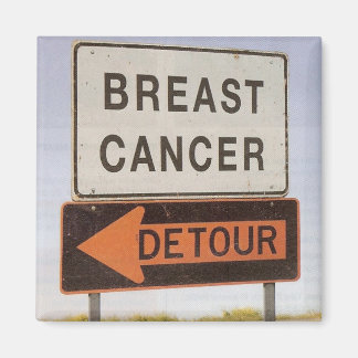Breast Cancer Detour Sign Magnet