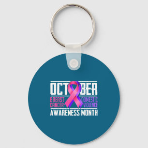 Breast Cancer Domestic Violence Awareness Artwork Key Ring