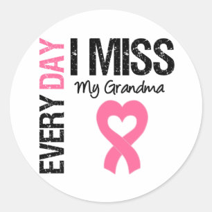 Breast Cancer Everyday I Miss My Grandma Classic Round Sticker