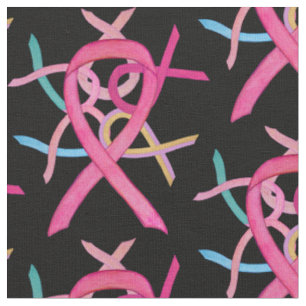 Breast Cancer Fabric Awareness Ribbon Material Art