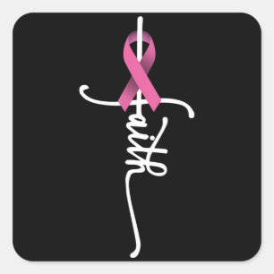 Breast Cancer Faith Breast Cancer Awareness Suppor Square Sticker