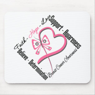 Breast Cancer Faith Hope Love Mouse Pad