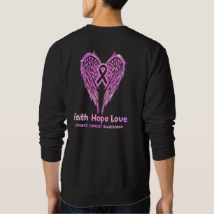 Breast Cancer Faith Hope Love Wings Ribbon Pink Sweatshirt