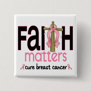 Breast Cancer Faith Matters Cross 1 15 Cm Square Badge