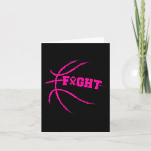 Breast Cancer Fight Basketball Player Pink Ribbon Card