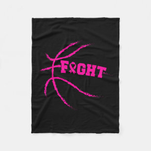 Breast Cancer Fight Basketball Player Pink Ribbon Fleece Blanket