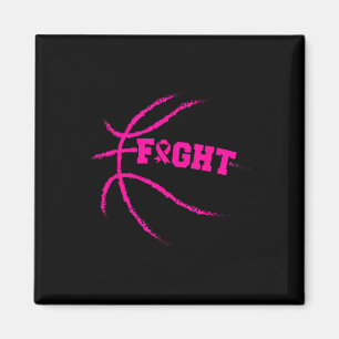 Breast Cancer Fight Basketball Player Pink Ribbon Magnet