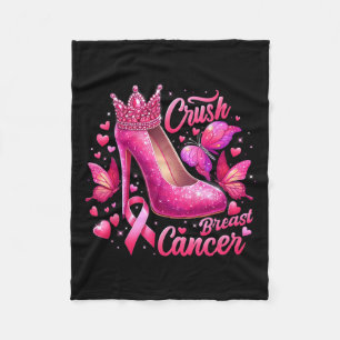 Breast Cancer Fight Like A Queen Black Afro Queen  Fleece Blanket
