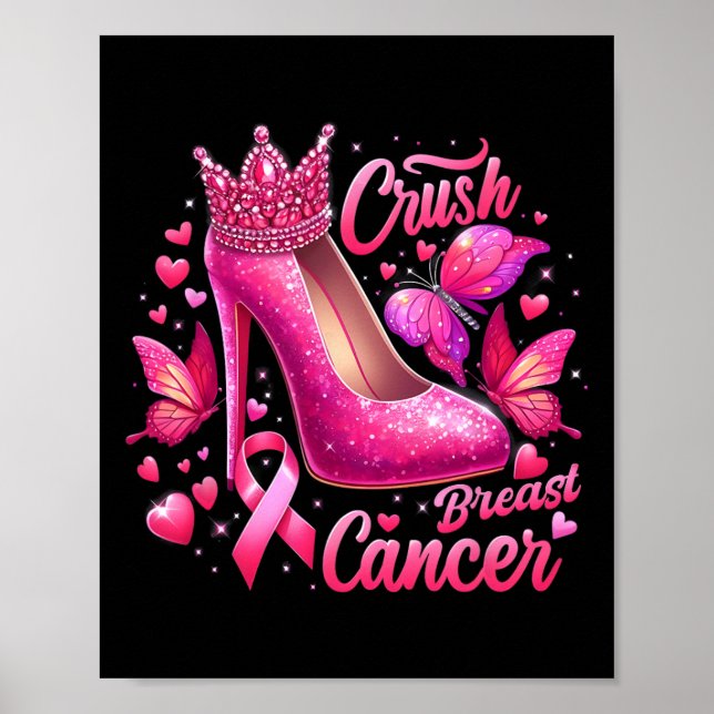 Breast Cancer Fight Like A Queen Black Afro Queen  Poster (Front)