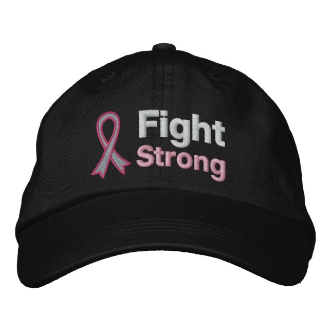 Breast Cancer Fight Strong Embroidered Hat (Front)