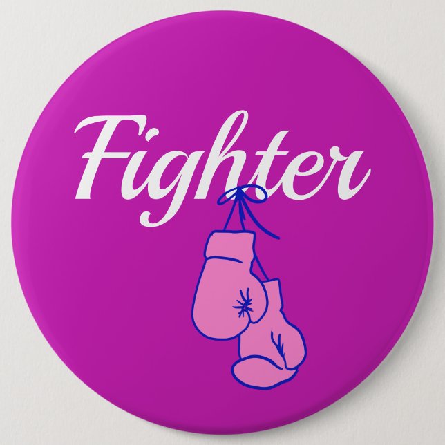 Breast Cancer Fighter Boxing Gloves Button (Front)