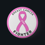 Breast Cancer Fighter Ribbon White Button<br><div class="desc">Breast Cancer Fighter Ribbon White Button for awareness and support for women fighting breast cancer.</div>