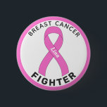 Breast Cancer Fighter Ribbon White Button<br><div class="desc">Breast Cancer Fighter Ribbon White Button for awareness and support for women fighting breast cancer.</div>