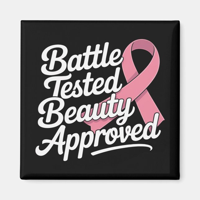 Breast Cancer Fighter Survivor Pink Ribbon Warrior Magnet (Front)