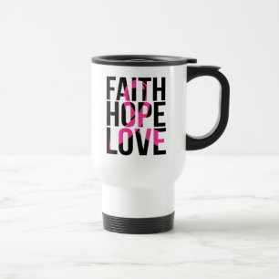 Breast Cancer Fighter Survivor Pink Ribbon Warrior Travel Mug