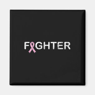 Breast Cancer Fighter - World Cancer Day Pink Rib Magnet