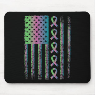 Breast Cancer Flag Awareness Survivor Gift Mouse Pad