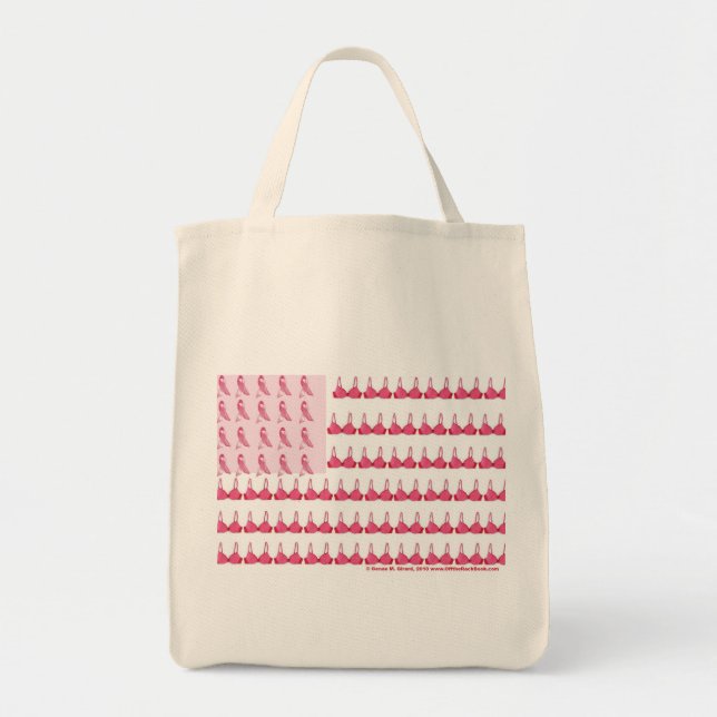 Breast Cancer Flag Tshirt Final Tote Bag (Front)