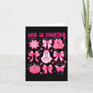 Breast Cancer Ghost Fighter Bible Verse Halloween  Card