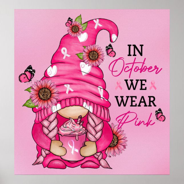Breast Cancer Gnome Poster (Front)