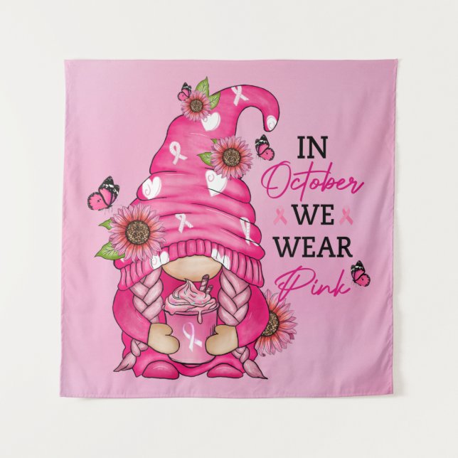 Breast Cancer Gnome Tapestry (Front)