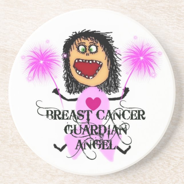Breast Cancer Guardian Angel Coaster (Front)