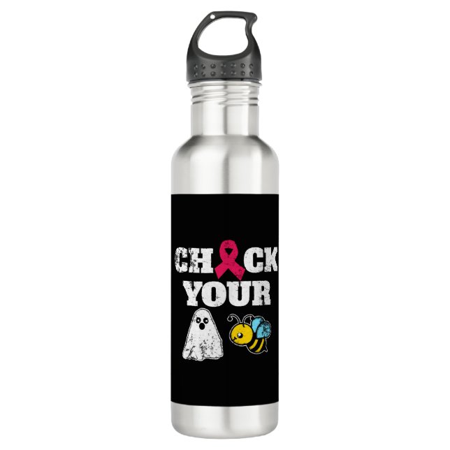 Breast Cancer Halloween 710 Ml Water Bottle (Front)