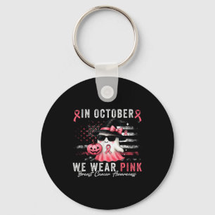 Breast Cancer Halloween In October We Wear Nk Us F Key Ring