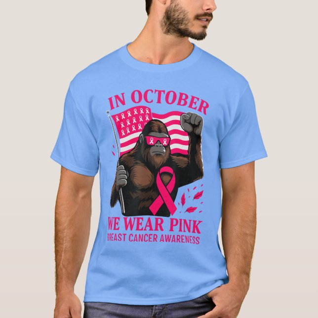 Breast Cancer Halloween in October We Wear Pink gi T-Shirt (Front)