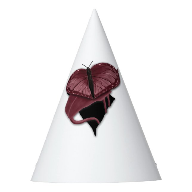 Breast Cancer Heart Shaped Butterfly Party Hat (Front)