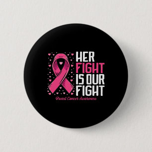 Breast Cancer Her Fight Is Our Fight Breast Cancer 6 Cm Round Badge