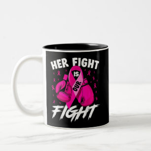 Breast Cancer Her Fight Is Our Fight Breast Cancer Two-Tone Coffee Mug