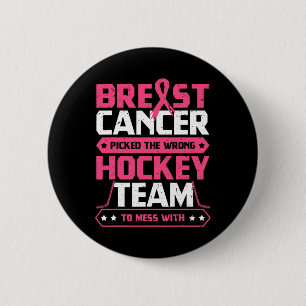 Breast Cancer Hockey Team Pink Awareness Ribbon Pa 6 Cm Round Badge