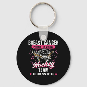 Breast Cancer Hockey Team Pink Awareness Ribbon Pa Key Ring